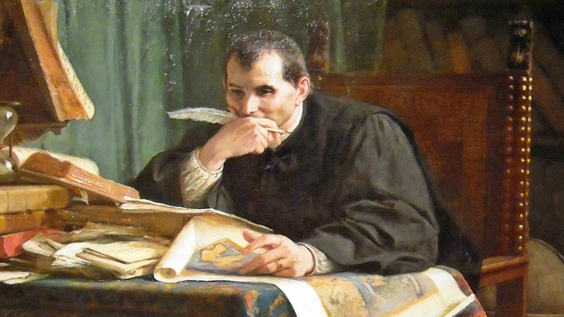 Nicolás Maquiavelo en su estudio. Stefano Ussi 1894